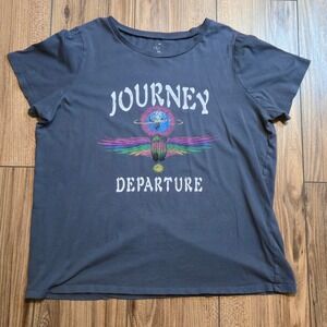 Journey Departure‎ Graphic Tee Shirt Women's Size XL Gray Earth Graphic